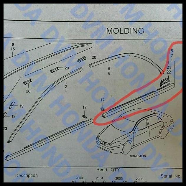 TERMURAH LIST PELIPIT KACA LUAR BELAKANG KANAN ORIGINAL ACCORD CM 