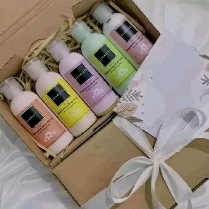 Bodies- Paket Hemat 5-Pcs Scarlet Body Lotion Mini 30Ml Hand Pencerah Tubuh Mencerahkan Perawatan