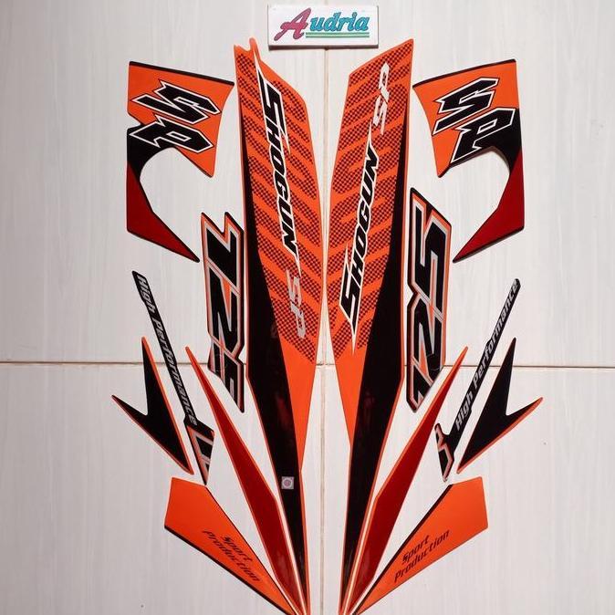 sticker striping motor suzuki shogun sp 125 2008 orange PREMIUM
