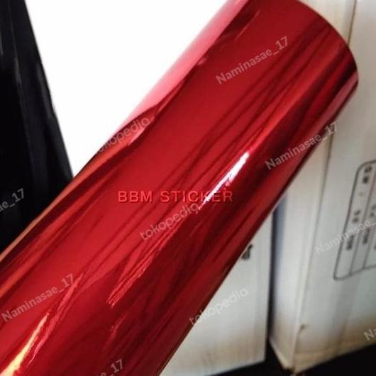 Stiker Merah Chrome Glossy Skotlet Motor Warna Chrome Mirror PROMO
