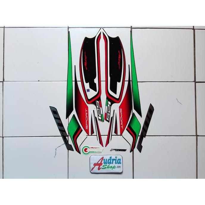 Striping Stiker Motor Yamaha Fino Sporty 2016 Hitam-Hijau ASLI