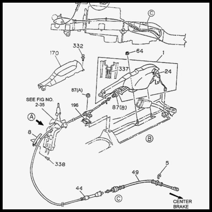 DISKON KABEL REM TANGAN HAND REM PARKING BELAKANG PENDEK ISUZU ELF NKR 66 NKR 66 4HF1 