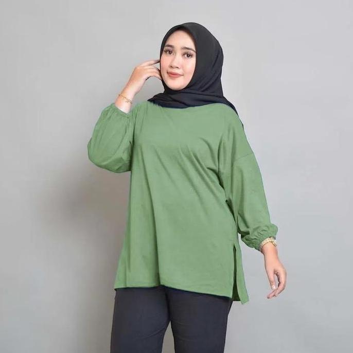Bisakok- Kaos Wanita Oversize Aurora Jumbo Ld120Cm-Ld140Cm Polos Atasan