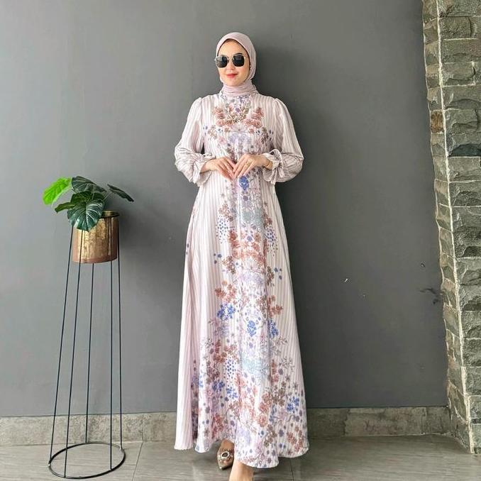 CUCI GUDANG Zavira Dress By Jelita Anggun Elegant Manis Gamis Wanita