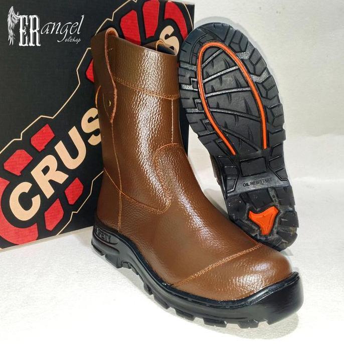 DE187 - sepatu safety boots kruser jogger kulit proyek kerja lapangan Shoes Besi