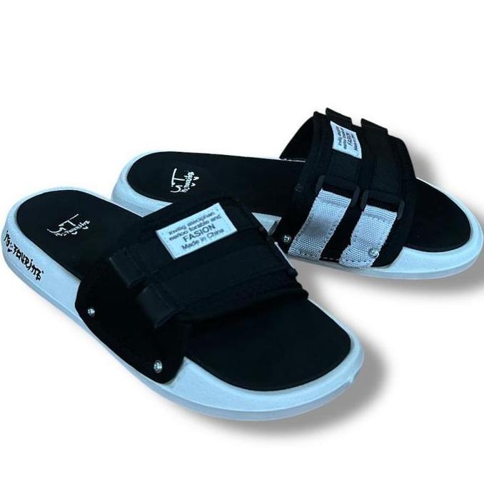 DA76 - NBH Distro - Sol White - Sandal Slop | Sandal slide | Sandal pria Wanita | Sandal Unisex