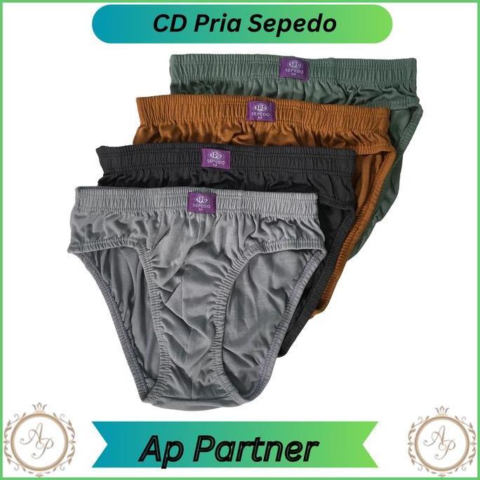 DA76 - ( 12 PCS / 1 LUSIN ) Celana Dalam Pria Polos Katun - CD Pria Jumbo Katun / Size M L XL XXL