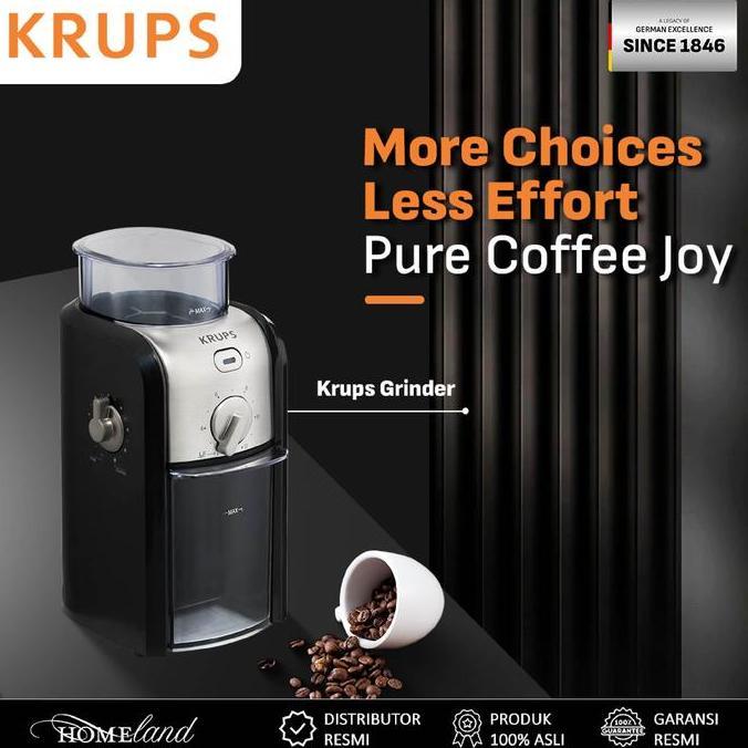 BEBAS ONGKIR - KRUPS Coffee Machine Otomatis GVX2 Penggiling Kopi Burr Stainless Steel, 17 Tingkat G