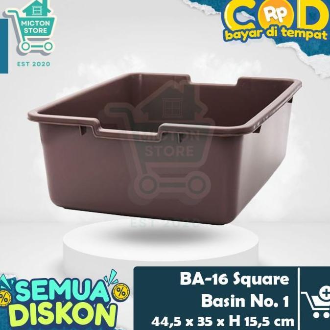 MICTON Lion Star BA-16 Square Basin No. 1 Baskom Segi Jumbo Besar Large Bak Polos Air Tahu Serbaguna