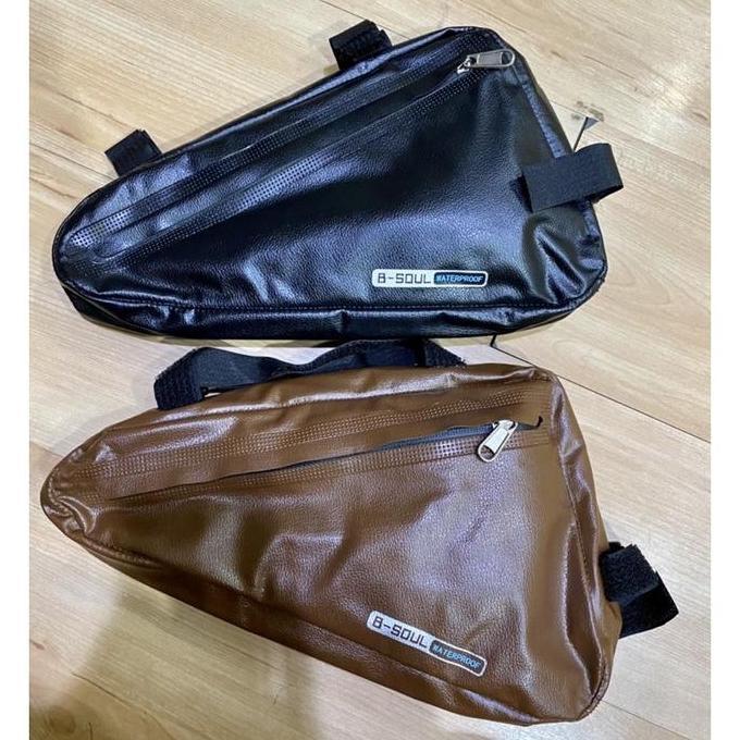 Tas Frame Depan Sepeda B-SOUL Kapasitas Besar Bahan Kulit PU Anti Air