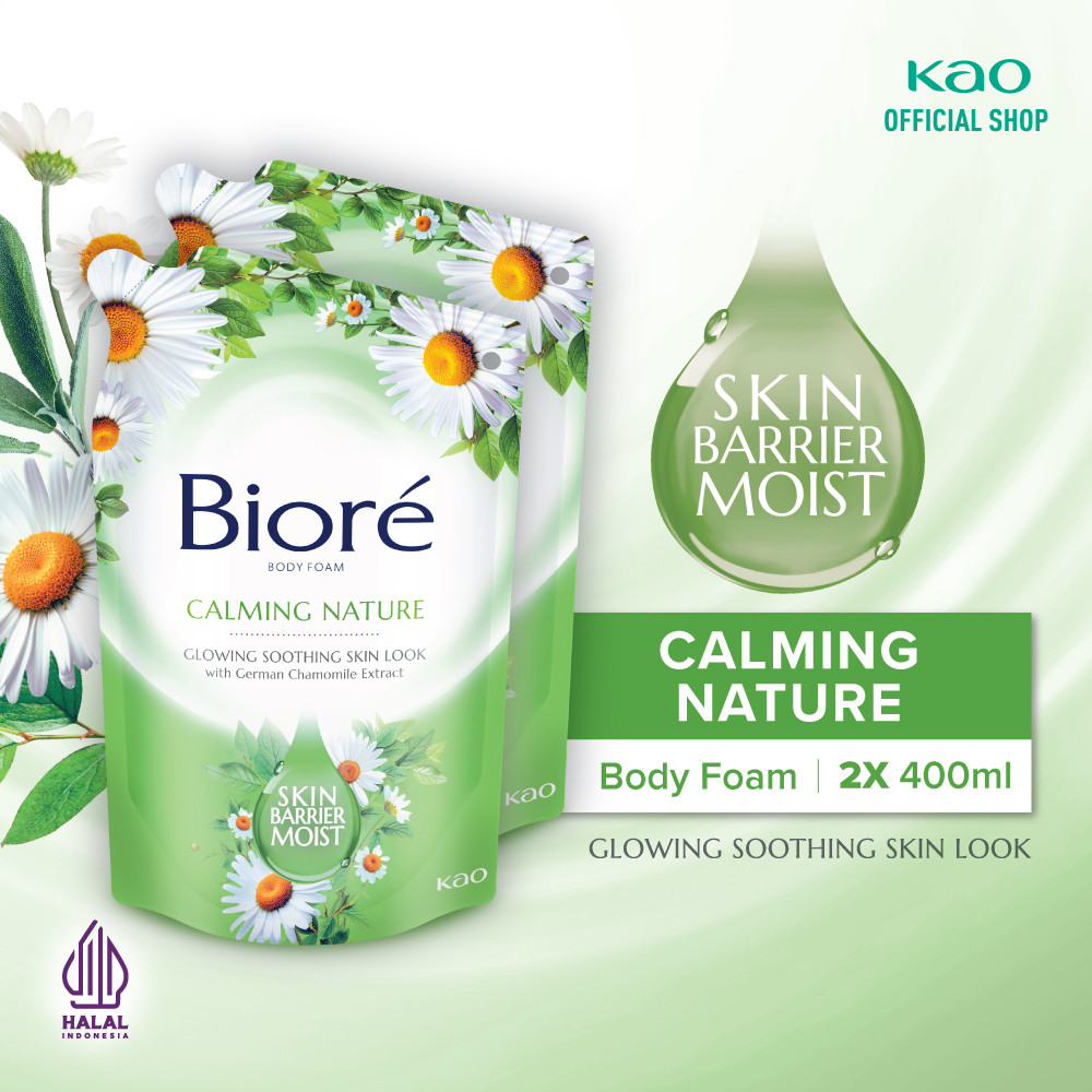 Biore Body Foam Sabun Mandi Cair Calming Nature Pouch 400ml Twinpack