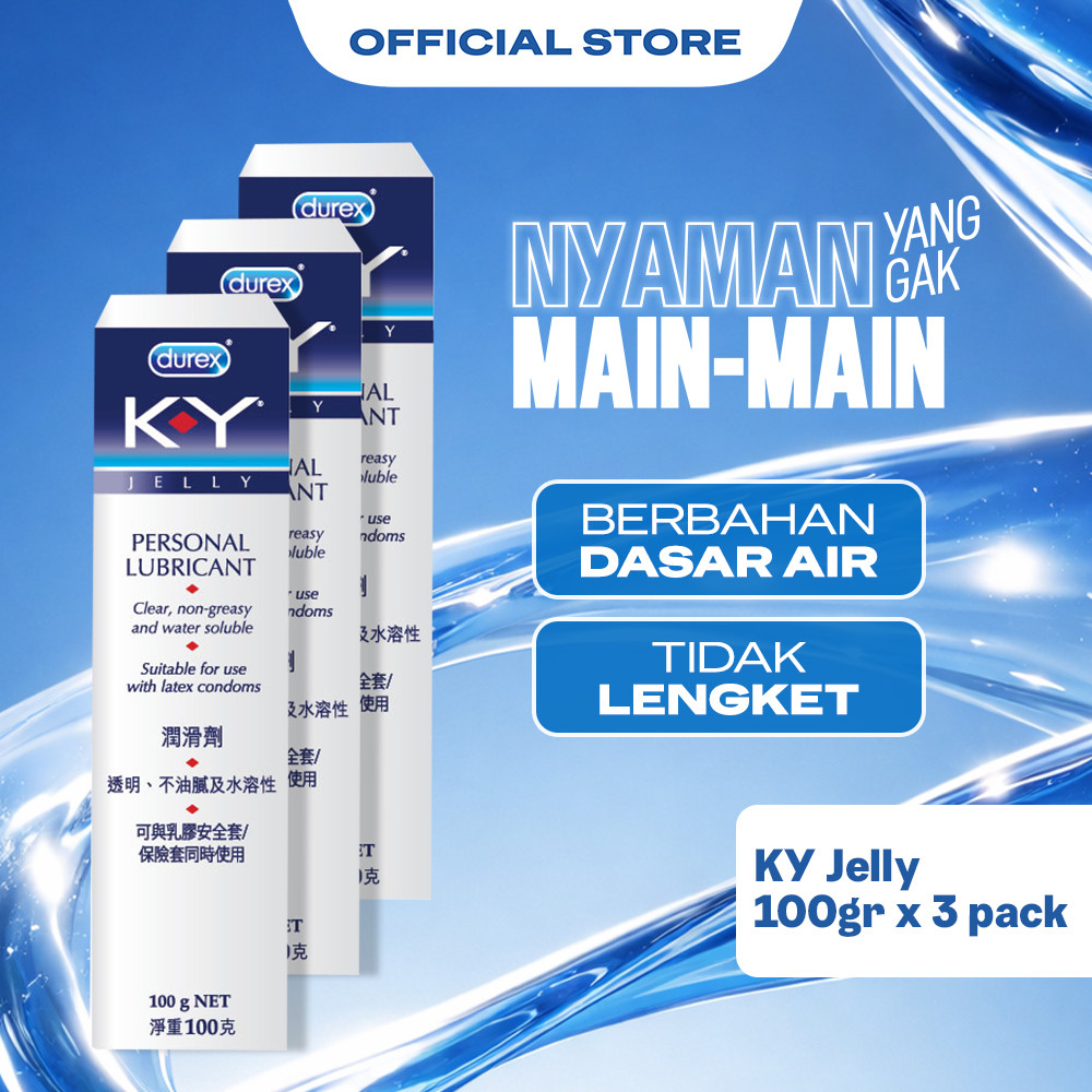 Durex KY Jelly Personal Lubricant 100g x 3pcs - Pelumas Pria dan Wanita