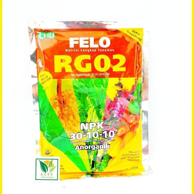 warungabahgaleh - felo rg 02 rapidgro 30-10-10 pupuk lengkap npk 500gram (fase vegetatif)