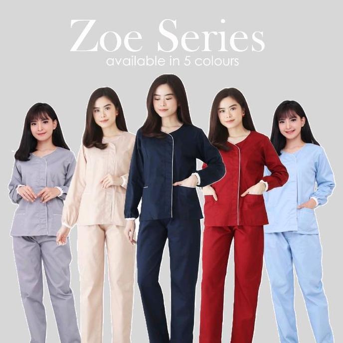 [Renne] Baju Seragam Suster Zoe Long Sleeve / Seragam Baby Sitter Jumbo / Seragam Nanny Big Size / B