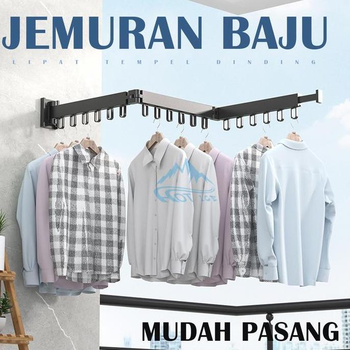 Jemuran Dinding Baju aluminium jemuran Lipat Gantung
