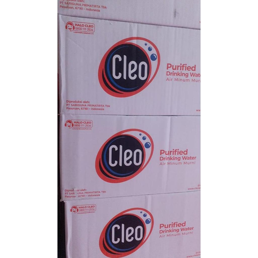 basahimankaluma - cleo air minum murni 330ml x 24 botol - tds rendah, bebas mineral anorganik, kemas