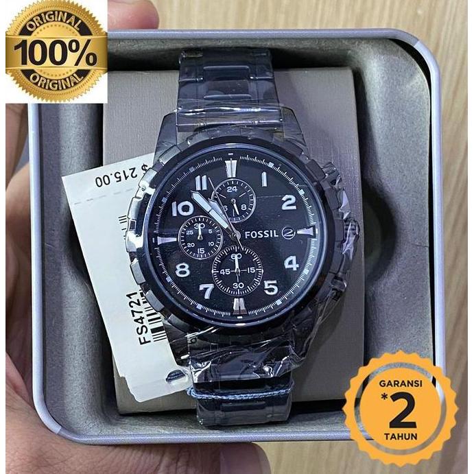 Fs4721 Dean chronograph Black 45mm Original terlaris