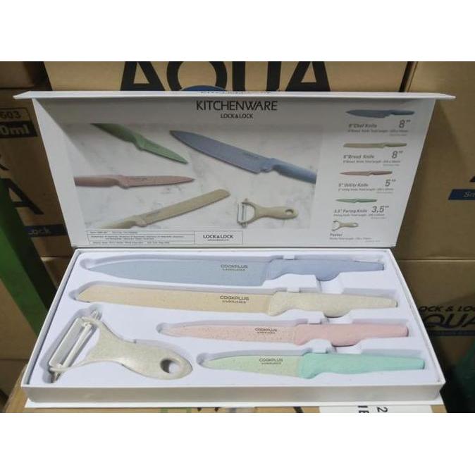 LOCK & LOCK KITCHENWARE COOKPLUS KNIFE SET PASTEL GIFT SET PISAU DAPUR terlaris