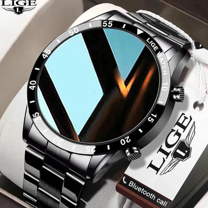 LIGE jam tangan pria pintar panggilan bluetooth anti air smart watch terlaris