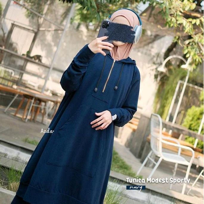 Tunica Modest Sporty Azda | Tunik set Rok Kulot  olahraga | Setelan Baju Olahraga Wanita Muslim Musl