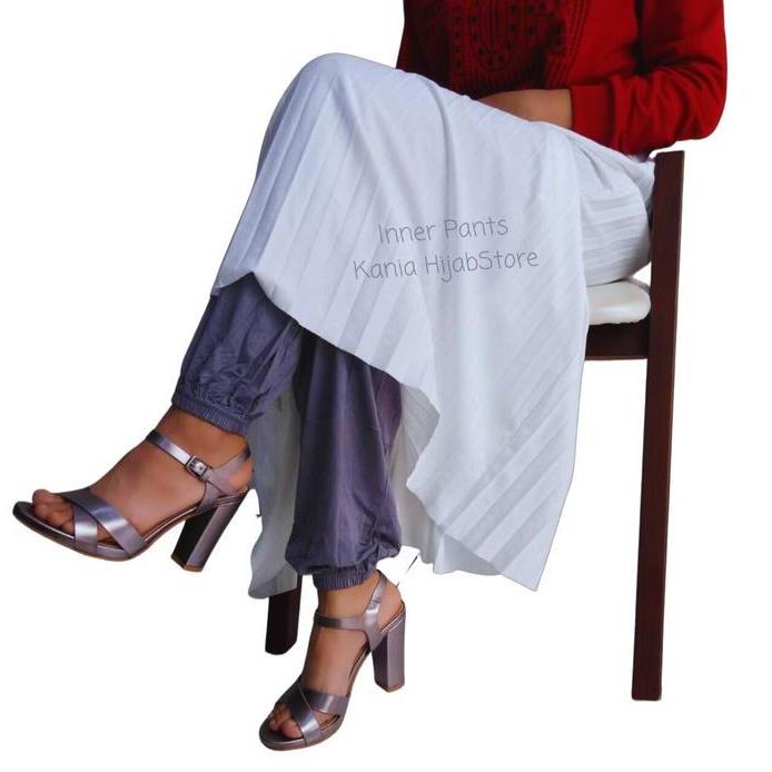 Celana kulot wanita panjang inner renda dalaman gamis dalaman rok bahan kaos rayon  premium