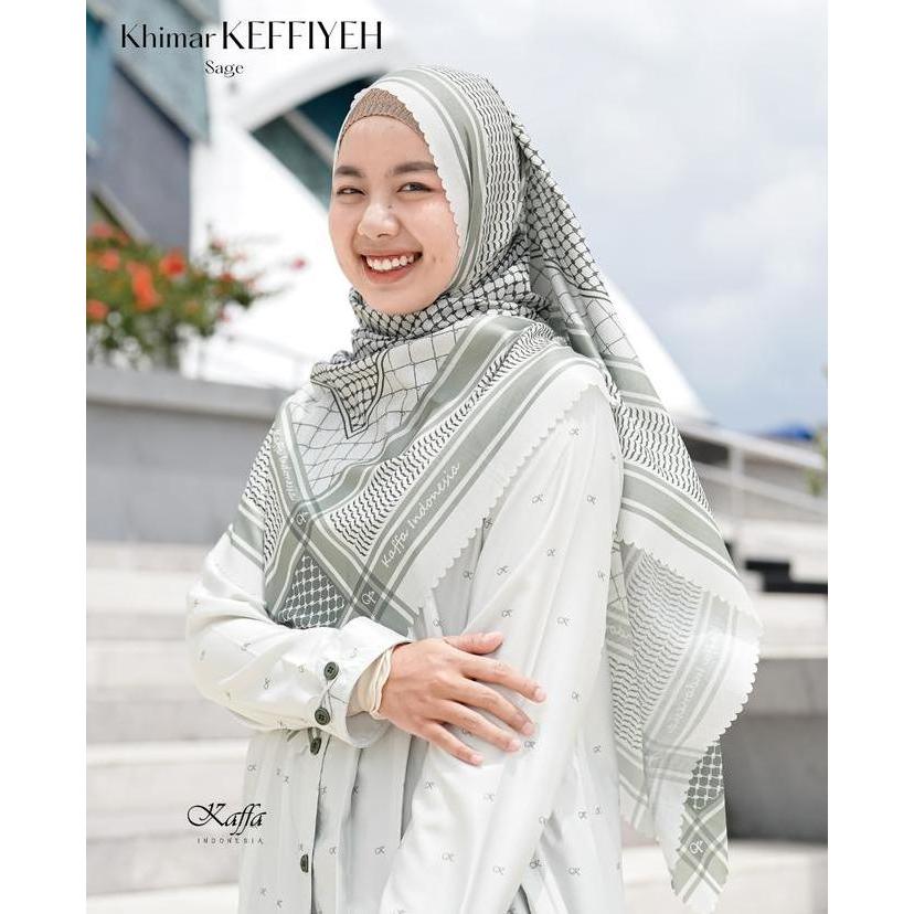 Kaffa Indonesia | Khimar Keffiyeh | Jilbab segi empat syari | Scarf Palestina umroh premium mudah di