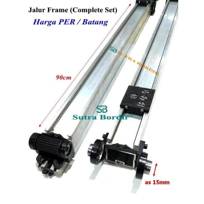 Frame 90cm as 15mm frame tengah as 15mm mesin bordir komputer complete set rel samping as 18mm frame