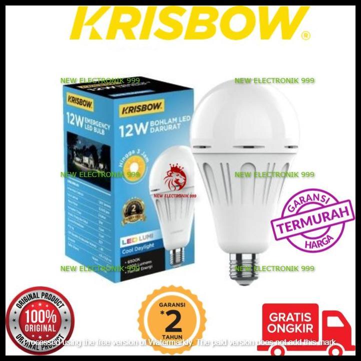 TERLARIS KRISBOW BULB LED LUMI EMERGENCY LED BULB BOHLAM LAMPU LED PUTIH 
