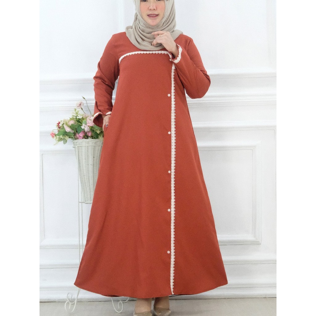 Baju Gamis wanita Remaja Dewasa muslimah Santriwati Kekinian Bahan Katun Toyobo Premium Jumbo A19