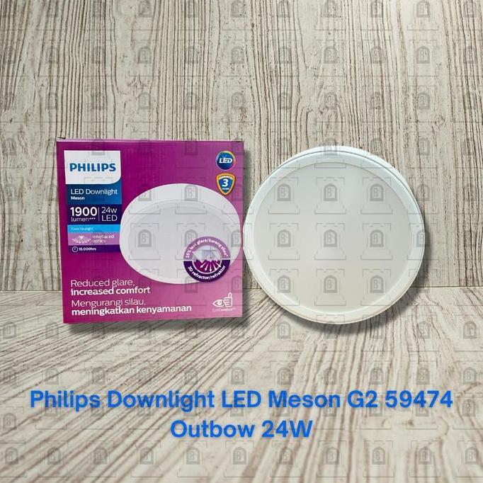 Lampu Philips Meson Downlight Plafon LED 59474 200 24W Outbow Bulat