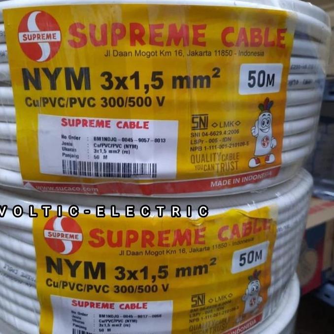 Kabel Nym 3X1,5Mm Supreme 50Meter/Supreme Kabel Nym 3X1,5Mm 50 Meter 50M 50 Meter Kabel Supreme 3X1,
