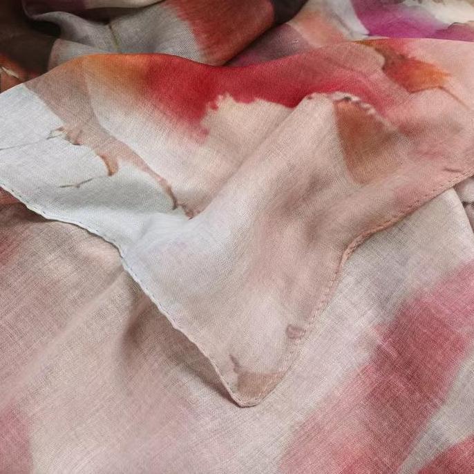 pashmina viscose printed-motif corak sattka/ viscose modal hijab /printed viscose scarves/watercolor