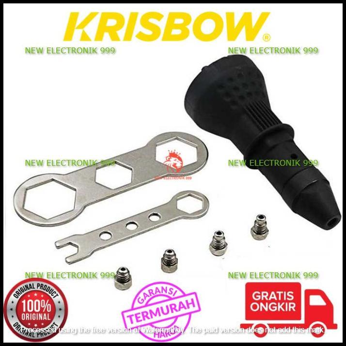TERLARIS KRISBOW ADAPTOR KEPALA BOR 2.4-4.8 MM 4PCS PULL RIVET CONVERSION DRILL 