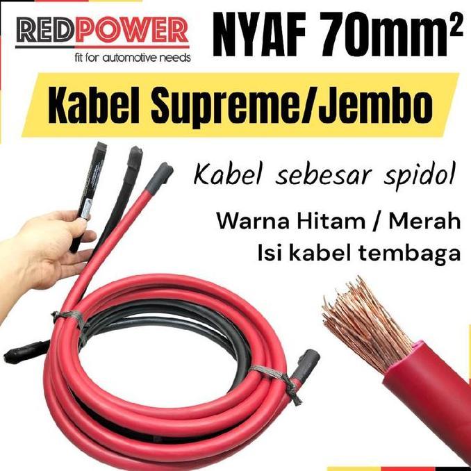 MEIDANO Supreme kabel NYAF 70mm serabut 70 mm hitam merah 1x70mm meteran per meter jembo