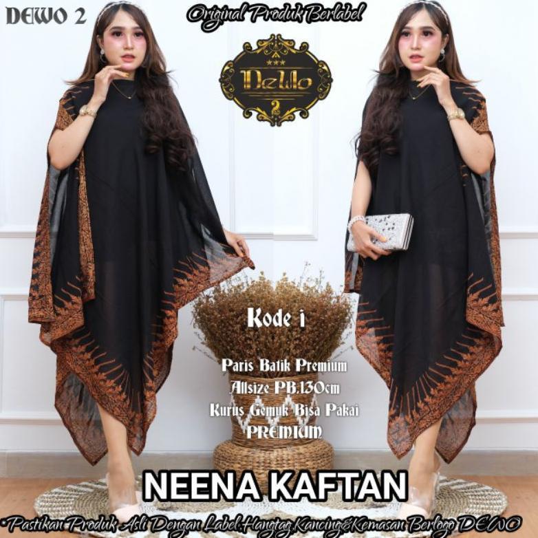 sale Kaftan Batik Asimetris Neena Bahan Paris S-XXXL