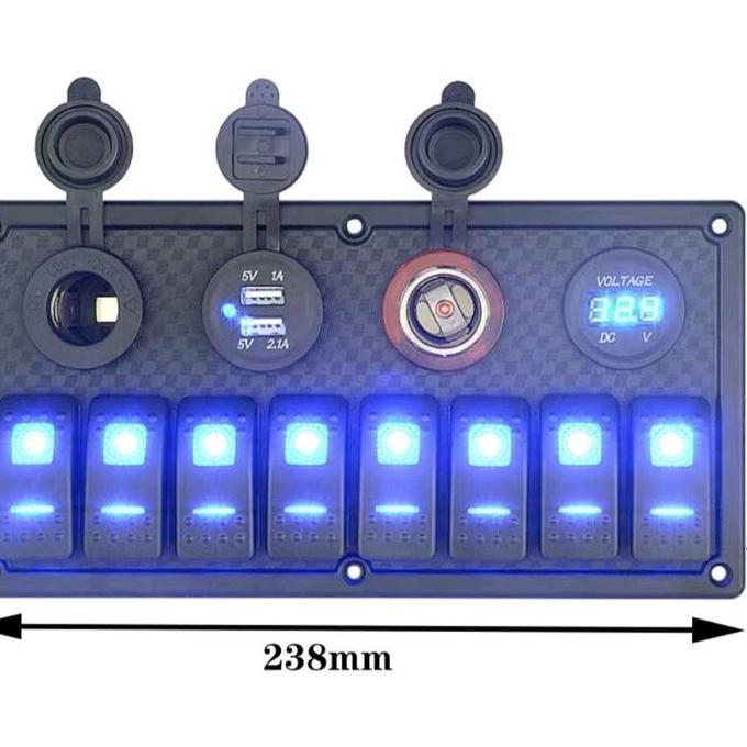 MAADSTORE saklar switch rocker 8gang panel instrument marine off road