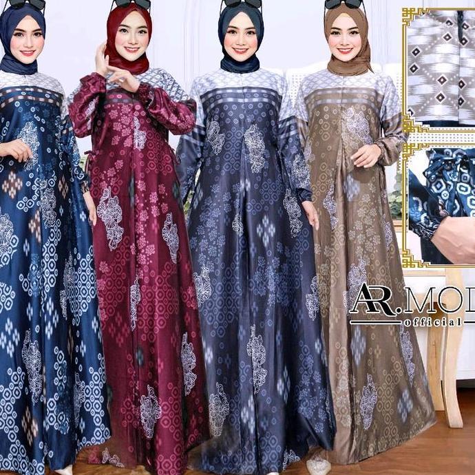 Gamis Mortal Silk tranding ( S-6L ) kantong motif Muslim Harian Dress Bunga Wanita Maxi Elegant