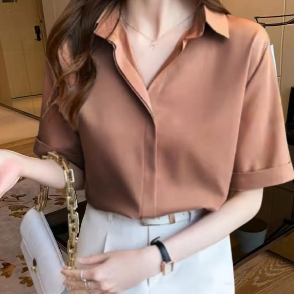 HEMAT LUAR BIASA ORTEGA BLOUSE KEMEJA PENDEK SHAKILA TWILL SLIM FIT HEMAT LUAR BIASA