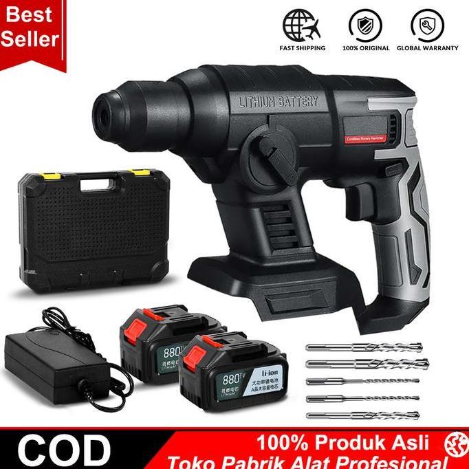 PAPPITSON Bor Tanpa Kabel Dampak Putar Bor Dampak Berat Tanpa Kabel  Bor Dampak