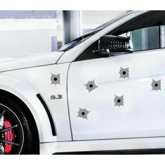 Allthebest- STIKER MOBIL 3D LUBANG PELURU