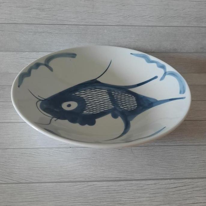 Piring / Mangkok keramik Papua motif ikan ukuran 23cm BS
