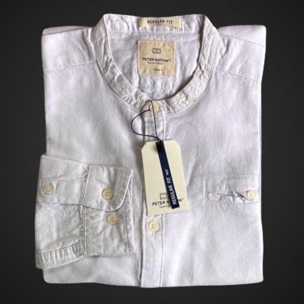 kemeja pria linen warna putih