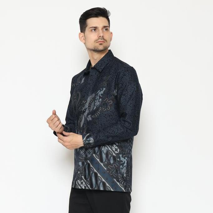 MAGINOT WANDRA Batik Slim Fit Lengan Panjang Baju Bunga
