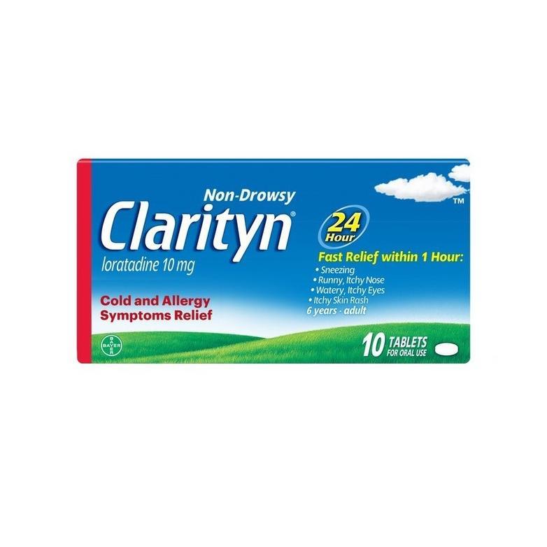 Clarityn Non-drowsy 24H Allergy Relief, 10 tablets// untuk alergi