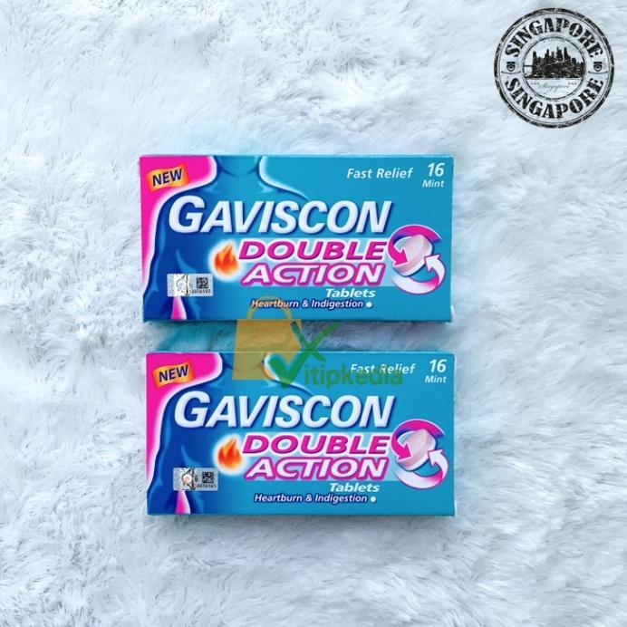 Gaviscon Double Action - 16 tablets// maag lambung// Singapore