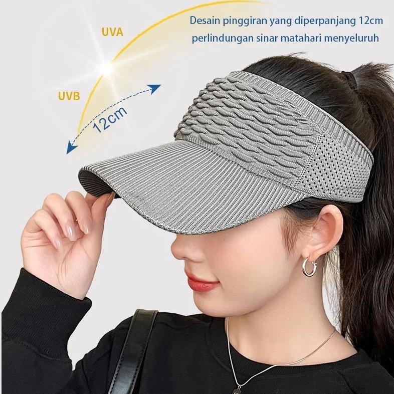 TERBARU MOLFINE Topi Wanita Golf Senam  Untuk  Hijab Topi Anti UV Korea Style Topi OlahragaTennis Ra
