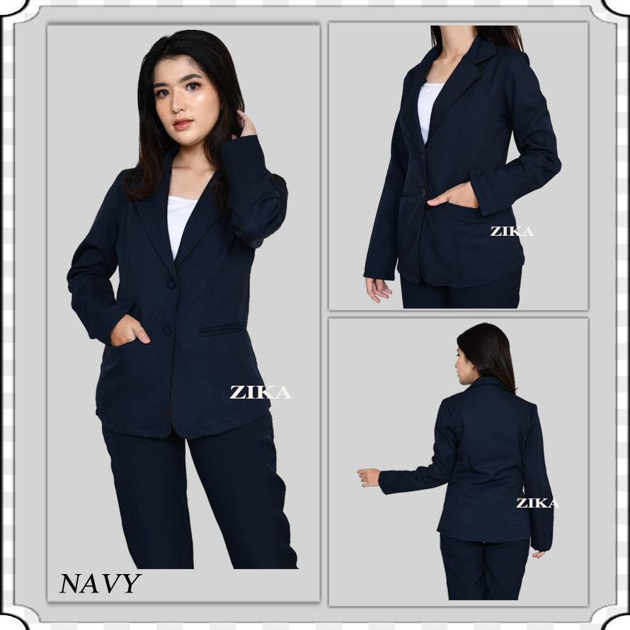 DISKON BLAZER HITAM FORMAL KERJA KANTOR WANITA DEWASA JUMBO JAS CEWEK LENGAN PANJANG