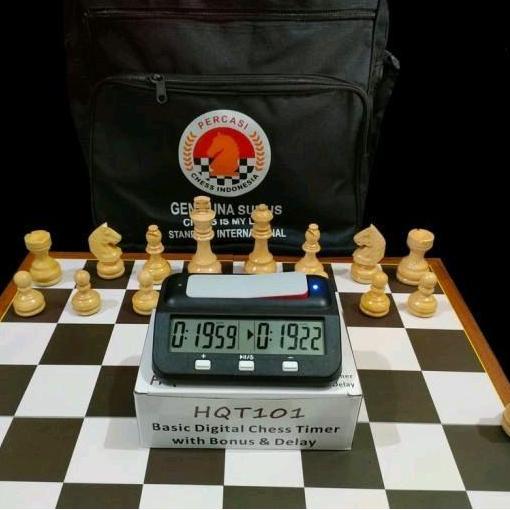 Promo Paket Papan Catur, Bidak Catur dan Jam Catur Lengkap Standar Nasional Diskon