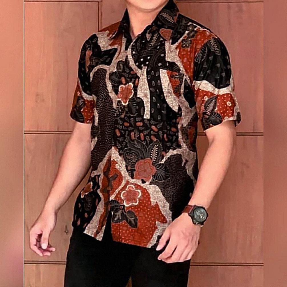 favorit kemeja pria lengan pendek reguler  baju batik cowok  dewasa seragam kantor hem