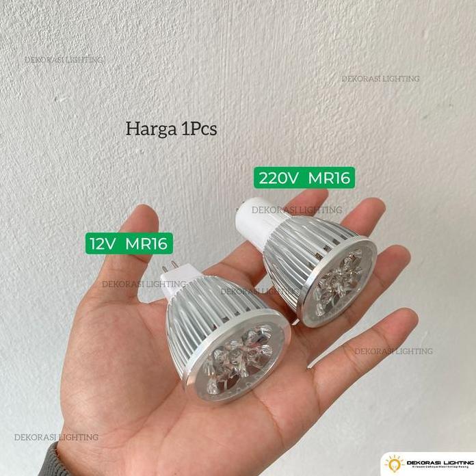 Lampu bohlam halogen led 5w fiting kaki mr16 merah biru hijau ungu rgb